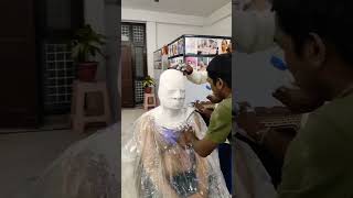 Face Molding with body double portrait sculpture waxstatue artist siliconeproducts [upl. by Adlez]