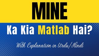 Mine Meaning in Urdu Mine Ka Kia Matlab Hota Hai UrduHindi Explanation Included [upl. by Hillery353]