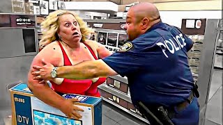 When Entitled Shoplifters Get Stopped By Cops In The Act [upl. by Hgielrebmik]