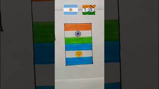 🇮🇳🇦🇷 Flag Drawing  Independence Day Drawing shorts art indianflag [upl. by Amalburga]