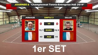 Arnaud 151 vs Gilles 152  Match corpo  1er set  14052019 [upl. by Ydarg]