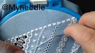 Hardanger embroiderypulled thread embroidery [upl. by Oflodur]