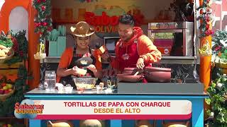 Desde La Paz la chef Evelyn Ramos se destaca con sus deliciosas tortillas de papa con charque😋🥟 [upl. by Aura]