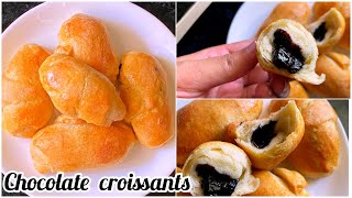 Homemade chocolate croissants recipe  soft and chocolatey croissants  Croissants recipe [upl. by Ttenrag]