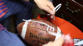 NFL style football lacing instructions part 1 [upl. by Aramac]