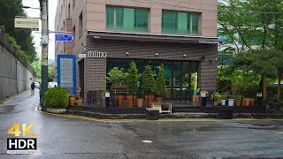 Walk in the Rain on Seocho alleyway  Seoul Travel 4K HDR [upl. by Akiam]