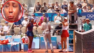 2024 Paris Olympics Coco Gauff falls to Donna Vekić after tearful argument with chair umpire [upl. by Tisha]