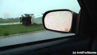 Joplin MO EF5 Tornado DamageAftermath on I44 minutes after May 22 2011 [upl. by Cirdla293]