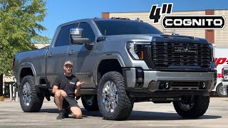 Comparing Stock vs Upgraded 2024 GMC Denali Ultimate HD 4” Cognito Lift Kit and 37 Inch Tires [upl. by Littman]