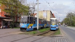 Trams in Wrocław Tramwaje we Wrocławiu Straßenbahn Breslau 22 [upl. by Ardnohsal328]