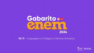 GABARITO ENEM 2024  DIA 1  AO VIVO [upl. by Aillemac]