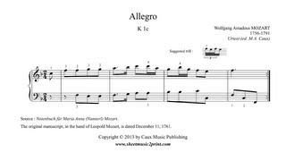 Mozart  Allegro in F Major K 1c [upl. by Anuahs]