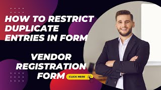 Restrict duplicate entries in form  Registration Form  HTML Form [upl. by Anirok]