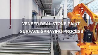 Veneer real stone paint surface spraying process spraying woodworking [upl. by Anis34]