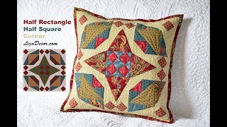 Patchwork Tutorial  Vzory Half Rectangle Half Square Corner odšité rohy [upl. by Vaughn]