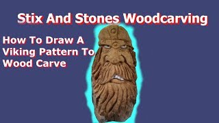 WoodCarvingHow to Draw A Viking Pattern to Wood Carve [upl. by Frentz]