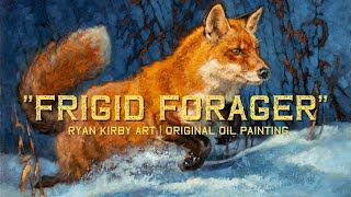 Paint Start to Finish  Wildlife Art  Ryan Kirby Art  Fox Oil Painting [upl. by Body]