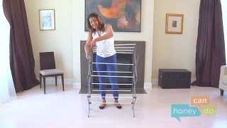 HoneyCanDo Deluxe DRY01306 Metal Drying Rack Instruction Video [upl. by Dalohcin]