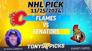 Calgary Flames vs Ottawa Senators 112524 NHL Prediction for Bet [upl. by Aikimat]