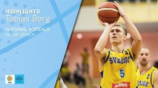 Tobias Borg  16 poäng 4 steals vs Armenien [upl. by Patty]