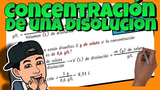 ✅ Como CALCULAR la CONCENTRACIÓN de una DISOLUCIÓN en gL [upl. by Eilyk959]