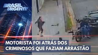 Motorista persegue ladrões que faziam arrastão no Jaçanã em São Paulo  Brasil Urgente [upl. by Nanine890]