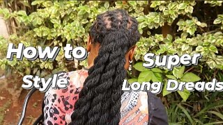 Long Dreadlocks Styles For Women  How to style Barrel twist ropetwist [upl. by Lennie261]