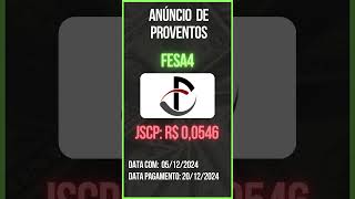 Anúncio de Proventos  FESA4  FERBASA [upl. by Kerrill]