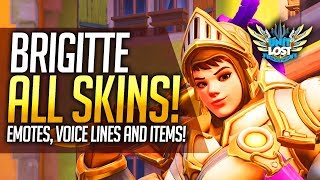 Overwatch  Brigitte ALL Skins and Items Torbjorn IRONCLAD Skin [upl. by Adine174]