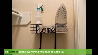 User Review TJMOREE Ironing Board Hanger  Laundry Room Iron and Ironing Board Holder Metal [upl. by Weyermann]