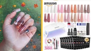 I Ordered a Fall JEWHITENY Polygel Kit with 14 colors from Amazon Beginner Friendly nailart [upl. by Esenaj]