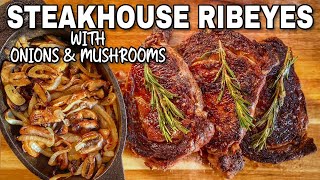 How to Make Steakhouse Ribeyes with Todd  Blackstone Griddle [upl. by Eiloj]