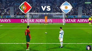 Portugal Vs Argentina  Penalty Shootout 2023  Messi vs Ronaldo  eFootball PES Gameplay [upl. by Sucramaj]