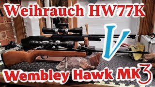 FX Chronograph Weihrauch HW77k Webley Hawk MK3 1977 and out shoots at 25 yards [upl. by Dranek]