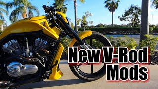 Custom Harley Davidson VRod Muscle New Mods 23 inch Wheel Center stand and More [upl. by Nede932]