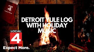 12 HOURS Christmas Fireplace Yule Log with Holiday Music From Detroit [upl. by Helmer]