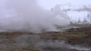 The steaming landscape at Geysir Iceland [upl. by Barmen]