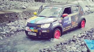 Indias 1st Rally IGNIS crossing water at Leh Ladakh [upl. by Deeas]