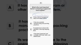 ServSafe Manager Practice Test 2024 Part 1 Questions 23 shorts [upl. by Neelhtac]