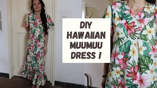 DIY MuuMuu Hawaiian dress FREE PATTERN [upl. by Meensat]