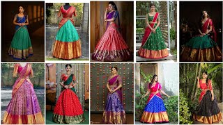 latest 2022 model half saree collectiontop 50 lengha design halfsaree [upl. by Acenahs]