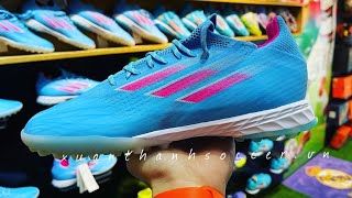 🇩🇪 adidas X Speedflow 1 TF Sapphire Edge  Sky RushShock PinkFootwear White GW7472 [upl. by Mehcanem]