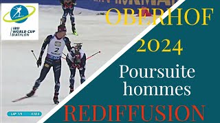 BIATHLON 20232024 POURSUITE HOMMES OBERHOF 2024 [upl. by Ahsaetan]