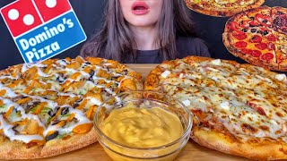 ASMR DOMINO’S CHEESE BURST  CHICKEN PIZZA MUKBANG  EATING SOUNDS [upl. by Chickie]