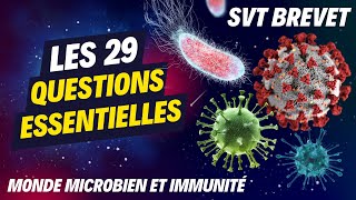 MONDE MICROBIEN et lIMMUNITÉ 🦠​😷 Les 29 QUESTIONS essentielles à connaitre brevet svt [upl. by Spear]