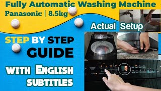 Panasonic Washing Machine  NAFD85X1 Fully Automatic 85kg  Setup amp Operation  ENGLISH CAPTION [upl. by Mirth]