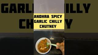 Andhra spicy garlic chilly chutney food tasty  spicy mouthwatering indianfood [upl. by Valentina328]