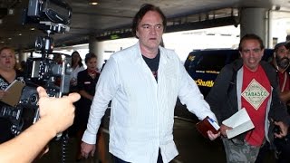 Quentin Tarantino Is Flooded With Questions At LAX About His New 1970s Film Project [upl. by Philipson]