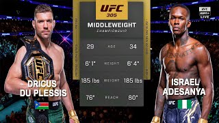 UFC 305 Dricus Du Plessis vs Israel Adesanya Full Fight [upl. by Zedekiah]