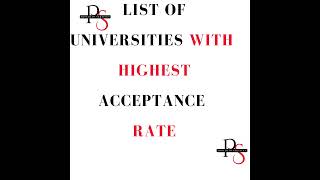 LIST OF UNIVERSITIES WITH HIGHEST ACCEPTANCE RATE [upl. by Rekoob930]